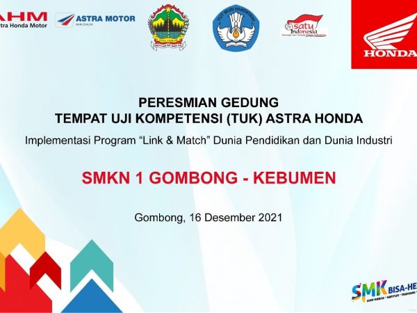 Live Streaming Peresmian Gedung TUK Astra Honda SMKN 1 Gombong