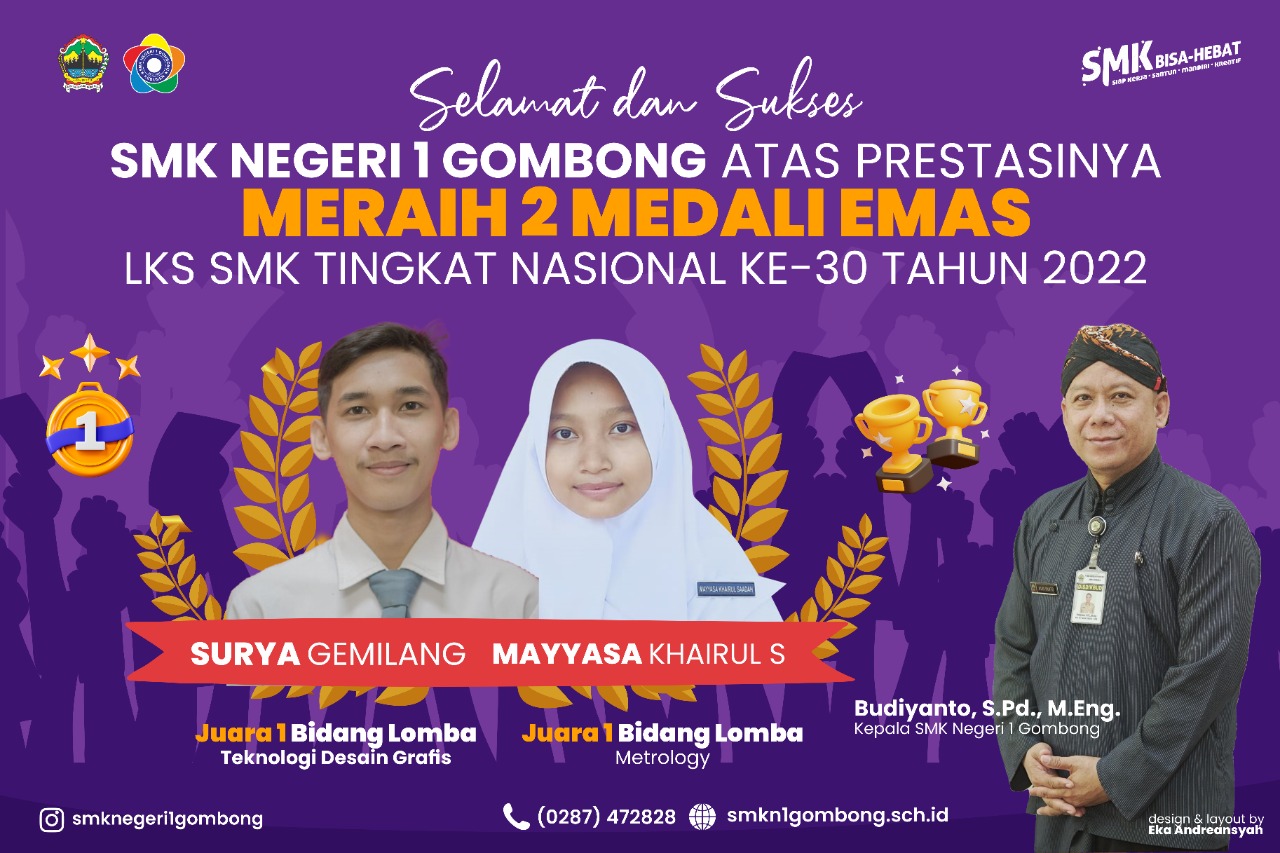 SMK Negeri 1 Gombong Persembahkan 2 Medali Emas, Jateng Juara Umum LKS SMK Nasional!