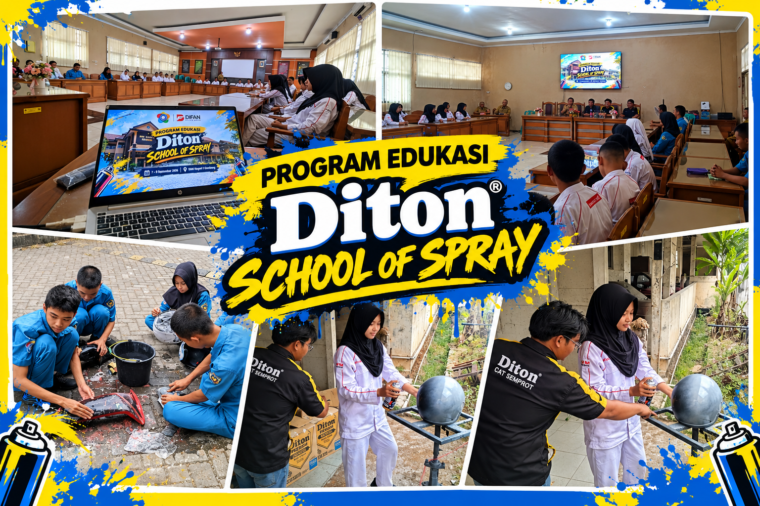 SMKN 1 Gombong dan PT Difan Prima Paint Gelar Edukasi Pengecatan Otomotif Diton School of Spray